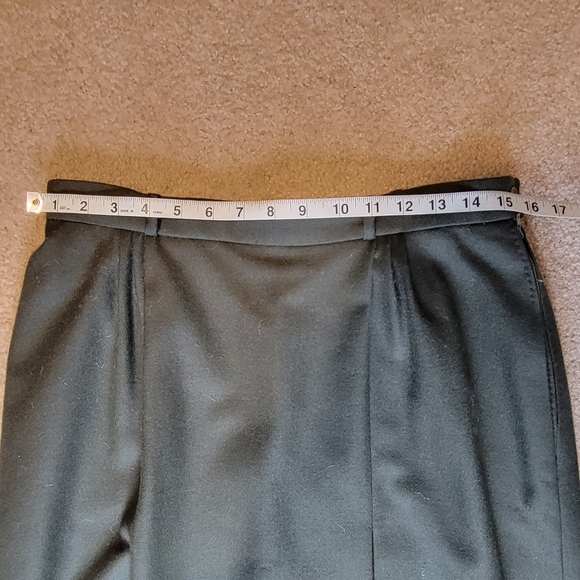 Vintage Beltrami Olive Green 100% Wool Pleat Skirt SZ M - Picture 13 of 16